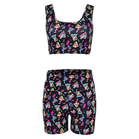 80 90s Yoga set 80s 90s Workout Outfit Cosplay Costume Outfits Halloween Carnival Suit Women 2 Piece