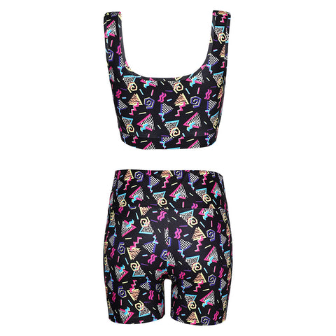 80 90s Yoga set 80s 90s Workout Outfit Cosplay Costume Outfits Halloween Carnival Suit Women 2 Piece