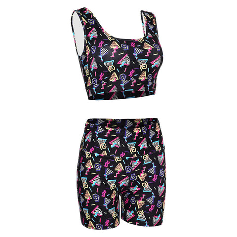 80 90s Yoga set 80s 90s Workout Outfit Cosplay Costume Outfits Halloween Carnival Suit Women 2 Piece