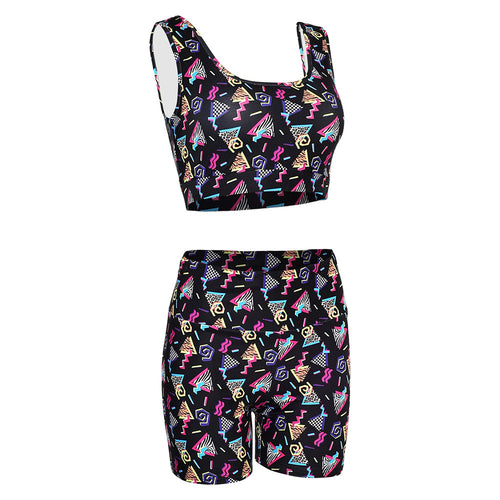 80 90s Yoga set 80s 90s Workout Outfit Cosplay Costume Outfits Halloween Carnival Suit Women 2 Piece
