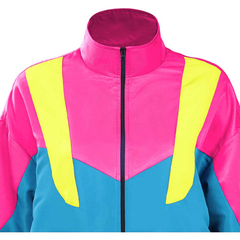 80S 90S Retro hip-hop  Cosplay Costume Adult Women  Jacket Pants Sportwear Outfits Halloween Carnival Party Suit 80s tracksuit women
