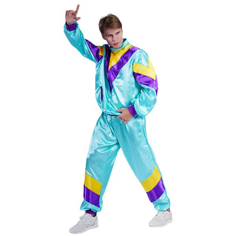 80S 90S Retro hip-hop Tracksuit Cosplay Costume Adult Jacket Pants Sportwear Outfits Halloween Carnival Party Suit