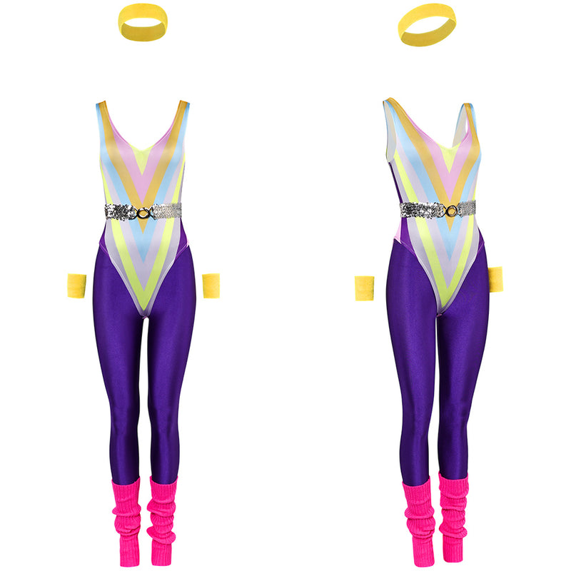 80s bodysuit Cosplay Costume Outfits Halloween Carnival Suit women