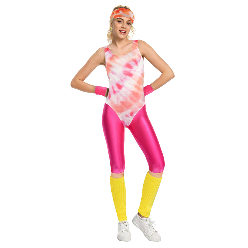 80s Fitness clothing women Cosplay Costume Outfits Halloween Carnival Party Suit