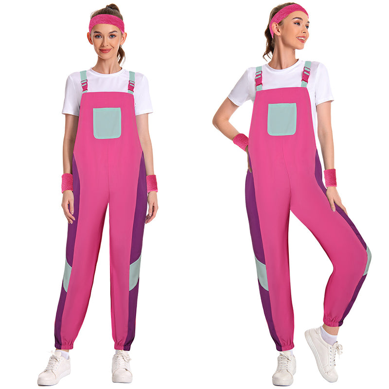 80s overall Cosplay Costume Outfits Halloween Carnival Suit women