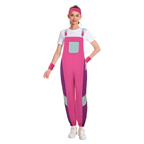 80s overall Cosplay Costume Outfits Halloween Carnival Suit women
