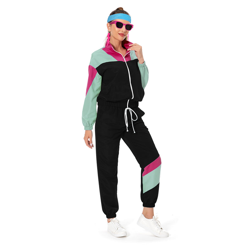 80s women Cosplay Costume Outfits Halloween Carnival Suit tracksuit