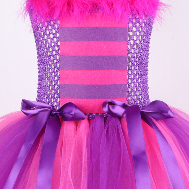 SeeCosplay Purim costumes Cheshire Cat Cosplay Costume Kids Girls TuTu Dress Headband Outfits Carnival Party Suit GirlKidsCostume