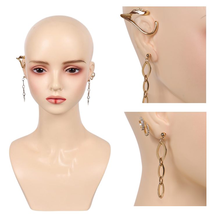 Rumi Cosplay Golden Alloy Earring Set Halloween Carnival Party Props Accessories