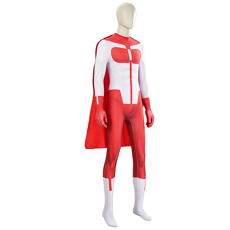 Invincible Omni-Man Cosplay Costume For Adult Nolan Grayson Male White Red Jumpsuit Halloween Carnival Suit
