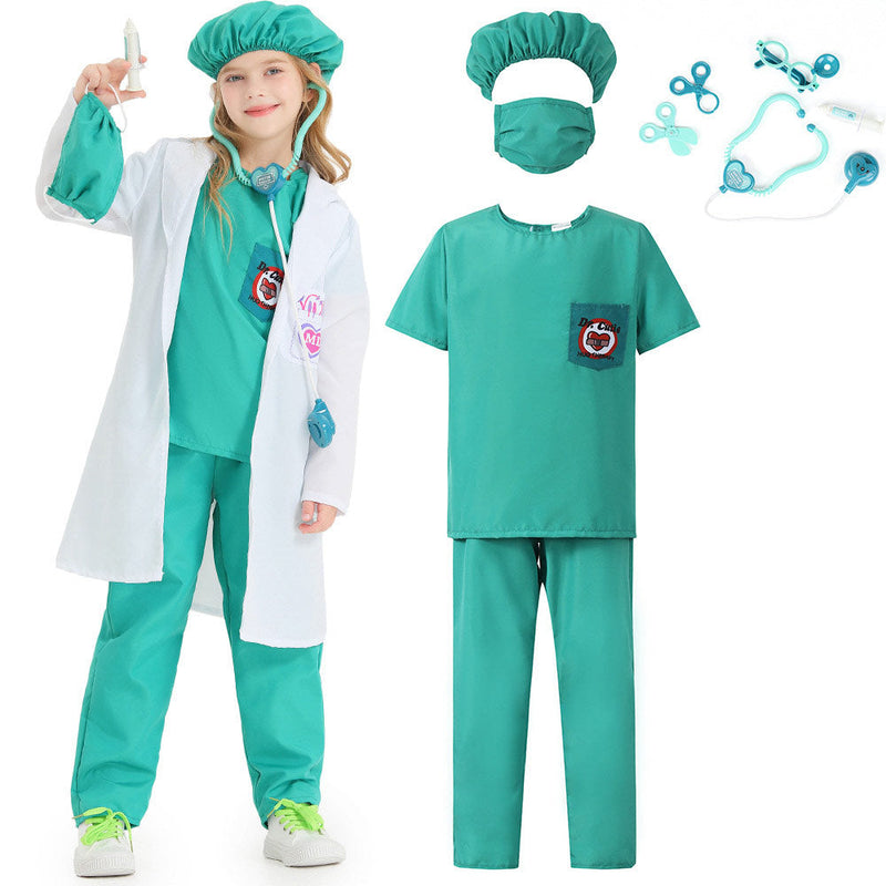 SeeCosplay Doctor Green Kids Cosplay Costume Outfits Halloween Carnival Party Disguise Suit