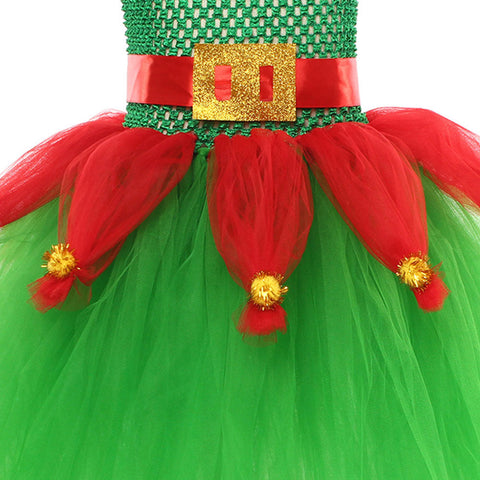 SeeCosplay Christmas Elf Cosplay Costume Kids Girls Dress X-mas Carnival Costume Dress Up GirlKidsCostume Female
