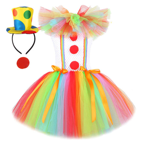 SeeCosplay Kids Girls Clown Cosplay Costume Outfits Halloween Carnival Party Suit