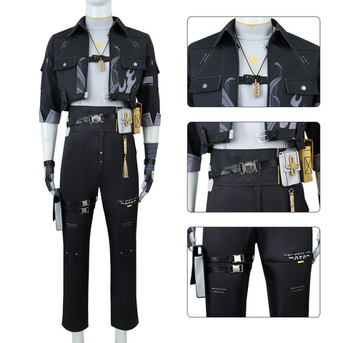 Wuthering Waves Costume Lingyang Rover Black Outfit Adult Male Halloween Carnival Suit