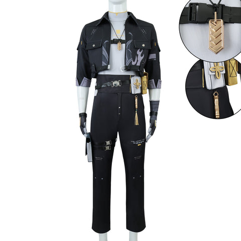 Wuthering Waves Costume Lingyang Rover Black Outfit Adult Male Halloween Carnival Suit