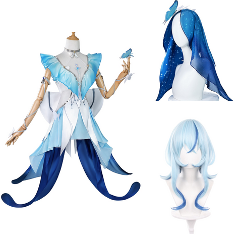 Wuthering Waves Costume The Shorekeeper Women Blue Dress Adult Female Halloween Carnival Suit
