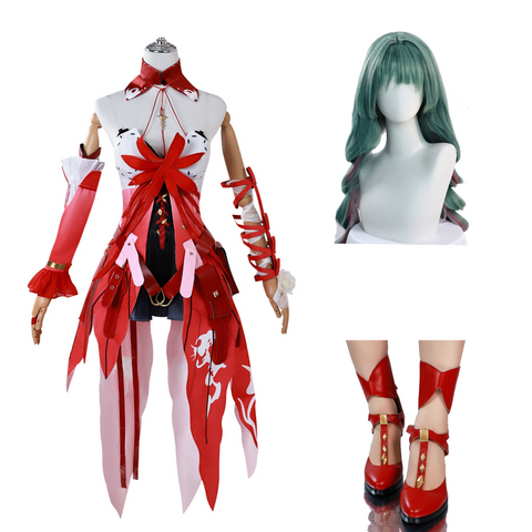 Wuthering Waves Costume Phrolova Women Red Dress Full Set Adult Female Halloween Carnival Suit