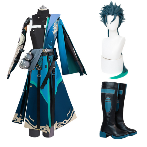 Wuthering Waves Costume Jiyan Cosplay Blue Outfit Adult Male Halloween Carnival Suit