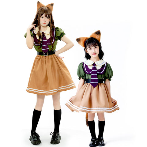 SeeCosplay Fox Nick Wilde Kids Girls Cosplay Costume Dress Fancy Outfit Halloween Carnival Suit GirlKidsCostume