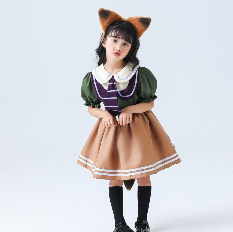 SeeCosplay Fox Nick Wilde Kids Girls Cosplay Costume Dress Fancy Outfit Halloween Carnival Suit