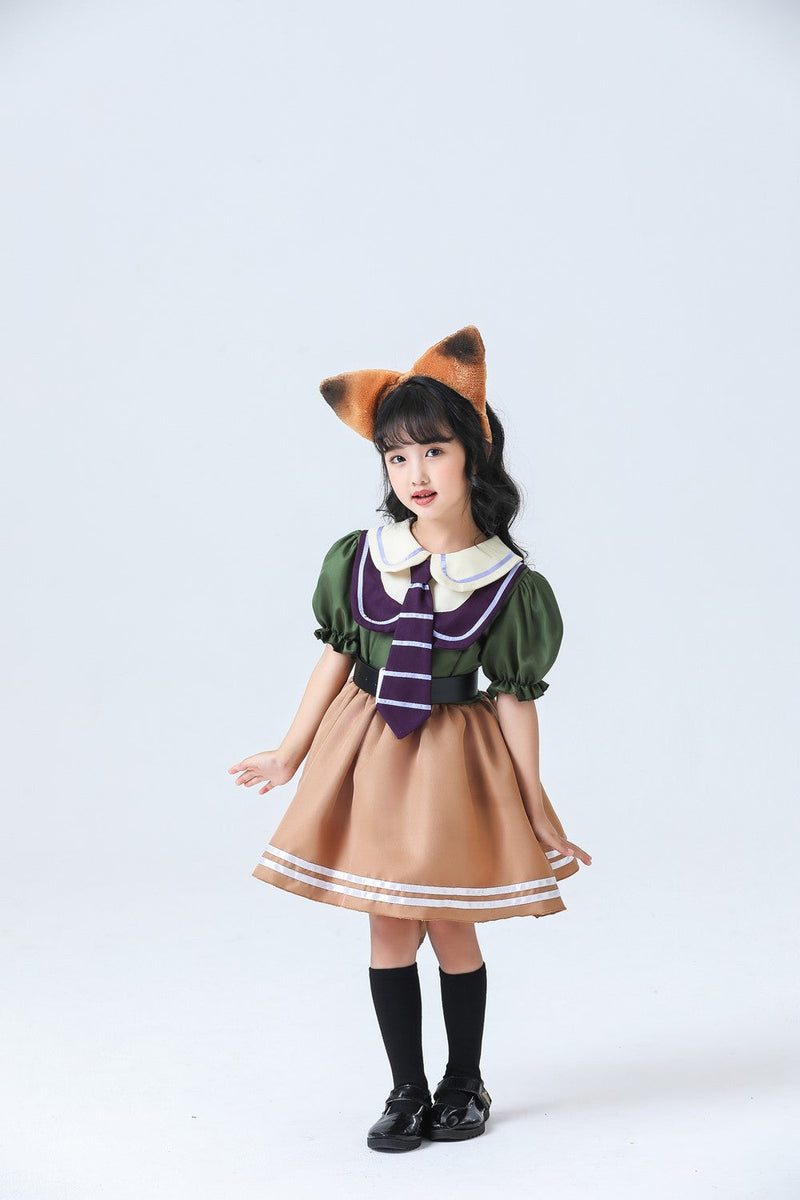 Zootopia: Fox Nick Wilde Kids Girls Cosplay Costume Dress Fancy Outfit Halloween Carnival Suit GirlKidsCostume