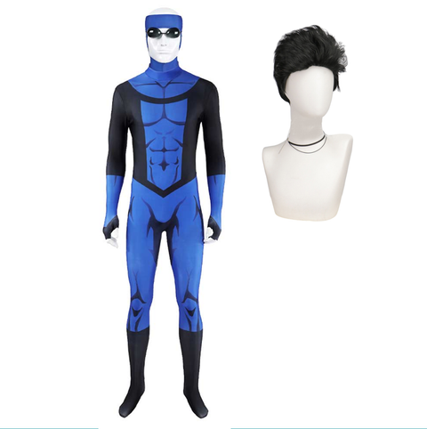 Invincible Costume Mark Grayson Cosplay Blue Jumpsuit For Adult Man Halloween Costume
