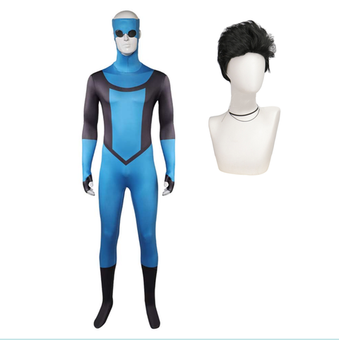 Invincible Costume Mark Grayson Cosplay For Adult Man Blue Black Jumpsuit Outfits Halloween Costume