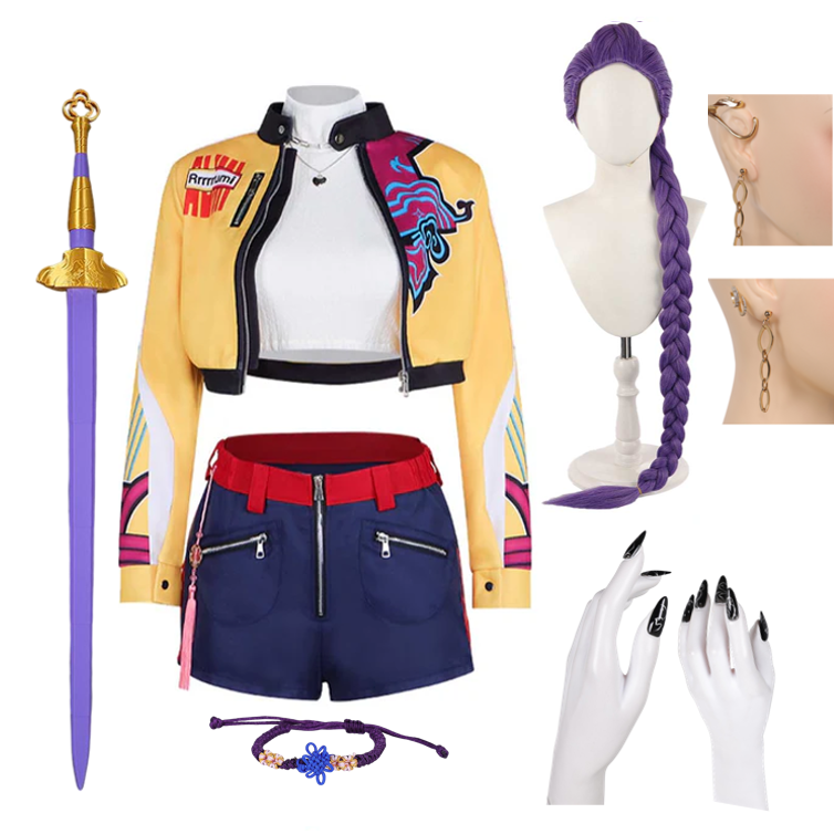 Rumi Cosplay Yellow Outfit For Adult Female Halloween Carnival Suit-Seecosplay Wig