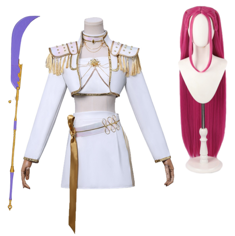 Mira Cosplay What It Sounds Like White Holographic Outfit For Adult Female Halloween Carnival Suit-Seecosplay