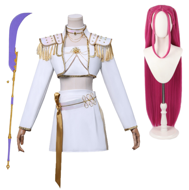 Mira Cosplay What It Sounds Like White Holographic Outfit For Adult Female Halloween Carnival Suit-Seecosplay