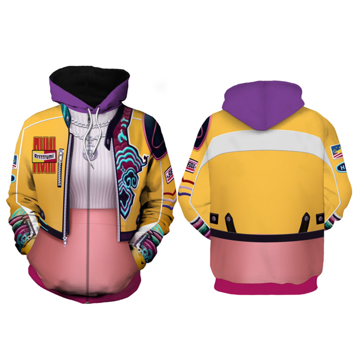 Rumi Cosplay Yellow 3D Printed Zippered Hoodie For Adult Unisex Halloween Carnival Suit-Seecosplay