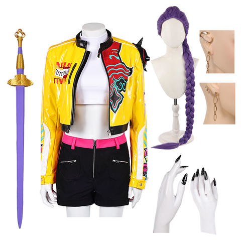 Rumi Cosplay Yellow Jacket Outfit For Adult Female Halloween Carnival Suit-Seecosplay