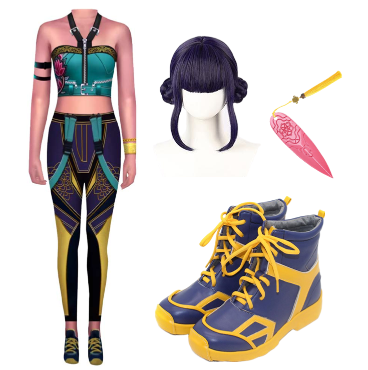 Zoey Cosplay Blue-green Jumpsuit For Adult Female Halloween Carnival Suit