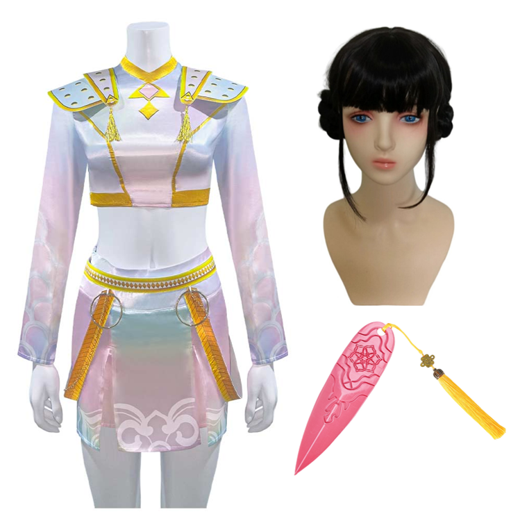 Zoey Cosplay What It Sounds Like White Holographic Outfit For Adult Female Halloween Carnival Suit-Seecosplay