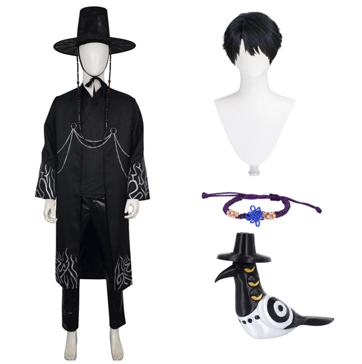 Jinu Saja Cosplay Grim Reaper Black Outfit For Adult Man Halloween Carnival Suit-Seecosplay