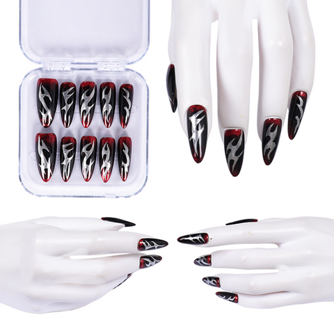 Rumi Cosplay Black Nail Art Halloween Carnival Party Props Accessories-Seecosplay