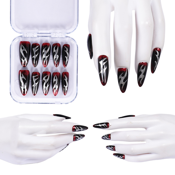 Rumi Cosplay Black Nail Art Halloween Carnival Party Props Accessories-Seecosplay