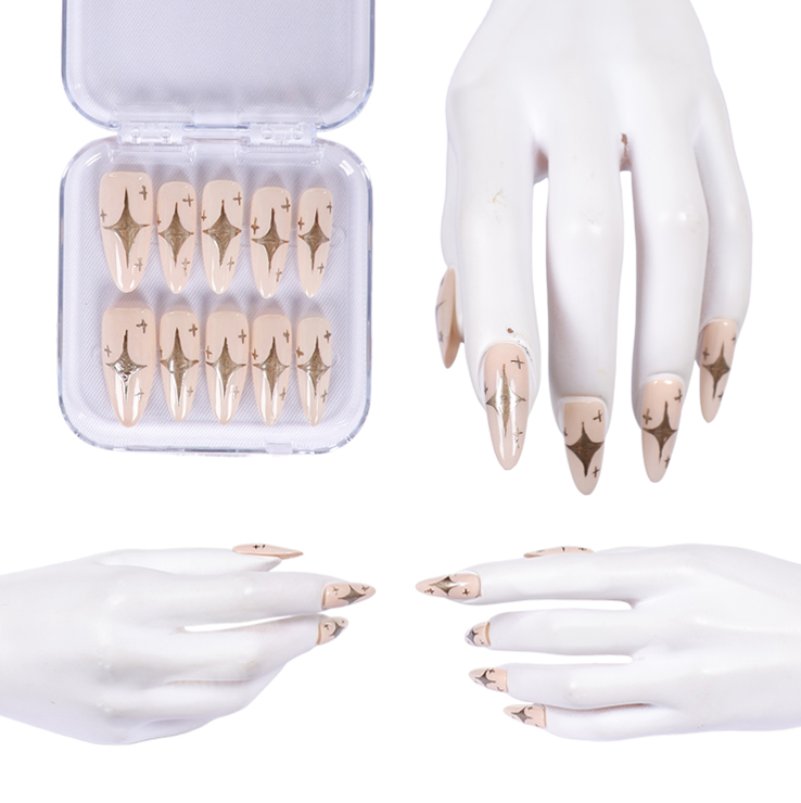 Rumi Cosplay Golden Nail Art Halloween Carnival Party Props Accessories-Seecosplay