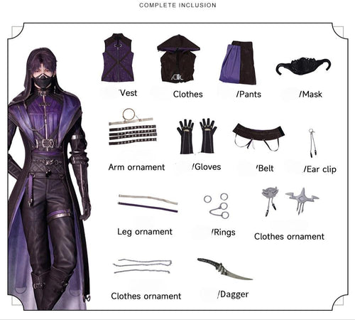 Love and Deepspace Costume Abysswalker Rafayel Nightwalker MC Black Adult Male Suit
