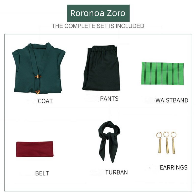 One Piece: Roronoa Zoro Kids Boys Outfits Halloween Carnival Suit Cosplay Costume BoysKidsCostume