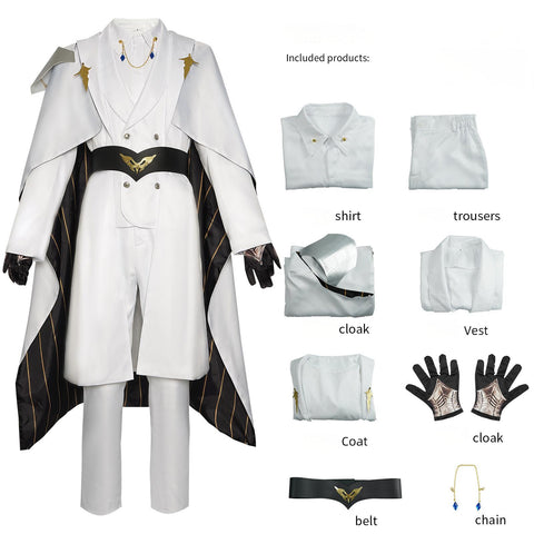 Love and Deepspace Costume Xavier Cosplay White Adult Male Suit
