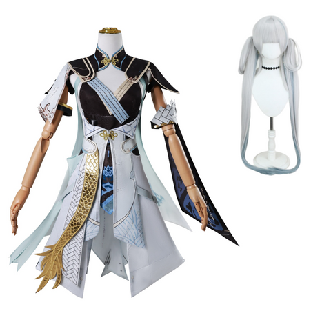 Wuthering Waves Costume Jinhsi Cosplay White Outfits Adult Female Halloween Carnival Suit
