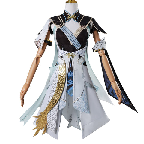 Wuthering Waves Costume Jinhsi Cosplay White Outfits Adult Female Halloween Carnival Suit