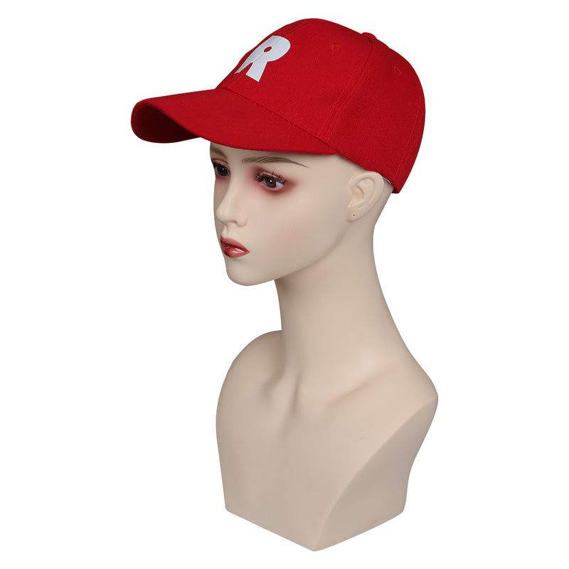 A League of Their Own Rockford Peaches Cosplay Baseball Hat Cap Red Color Womens Costume Props