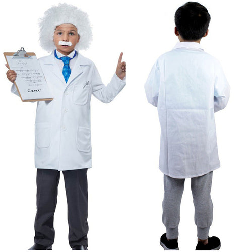 Einstein Scientist Kids Children Cosplay Costume Outfits Halloween Party Disguise Suit BoysKidsCostume