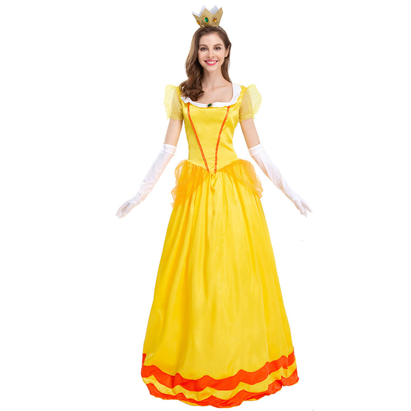 Adult  Super Mario Bros Daisy Cosplay CostumeOutfits Halloween Carnival Suit