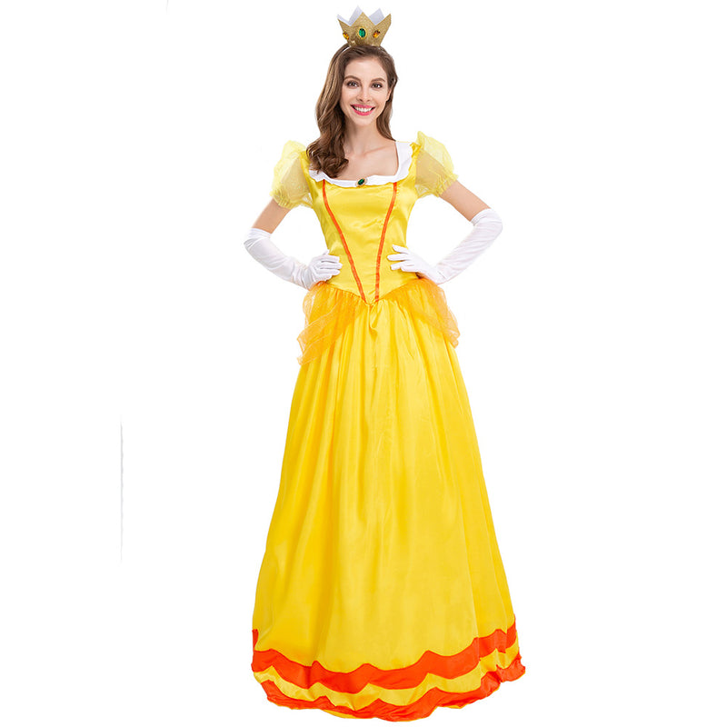 Adult  Super Mario Bros Daisy Cosplay CostumeOutfits Halloween Carnival Suit