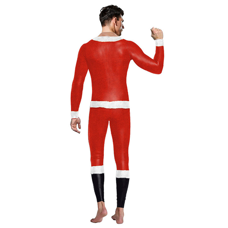 Adult Christmas Muscle Bodysuit Cosplay Costume Jumpsuit Halloween Carnival Suit