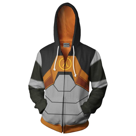Adult Half Life Cosplay Zip Up Men Hoodie