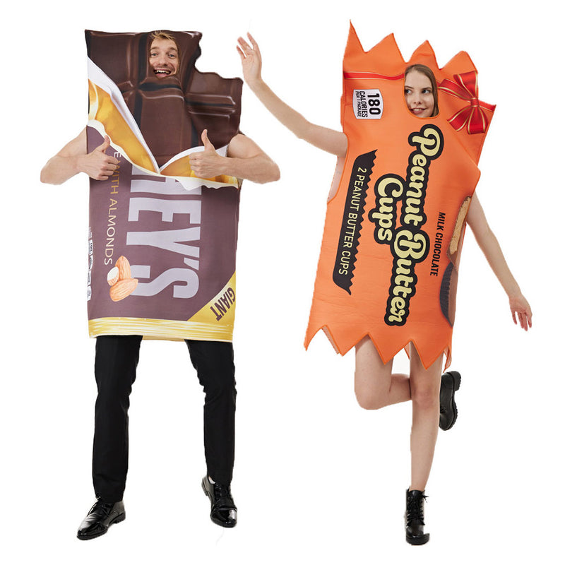 Adult Peanut Butter Chocolate Bars Cosplay Costume Funny Perfomace Costume Outfits Halloween Carnival Suit